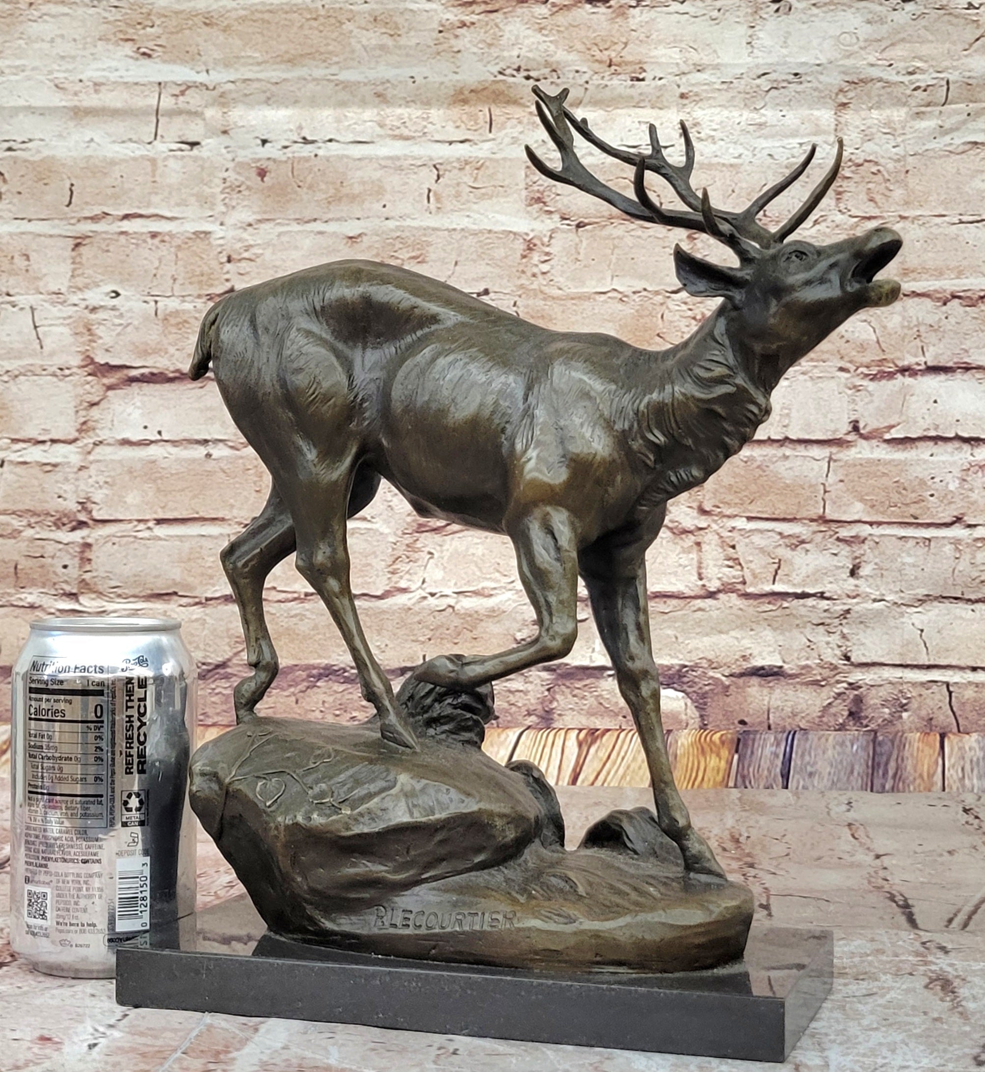 Milo “Stag by Lecourtier” Reproduction – Deer Bronze Sculpture