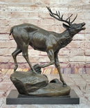 Milo “Stag by Lecourtier” Reproduction – Deer Bronze Sculpture