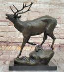 Milo “Stag by Lecourtier” Reproduction – Deer Bronze Sculpture