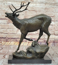 Milo “Stag by Lecourtier” Reproduction – Deer Bronze Sculpture