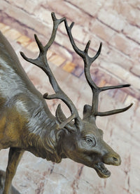 Milo “Stag by Lecourtier” Reproduction – Deer Bronze Sculpture