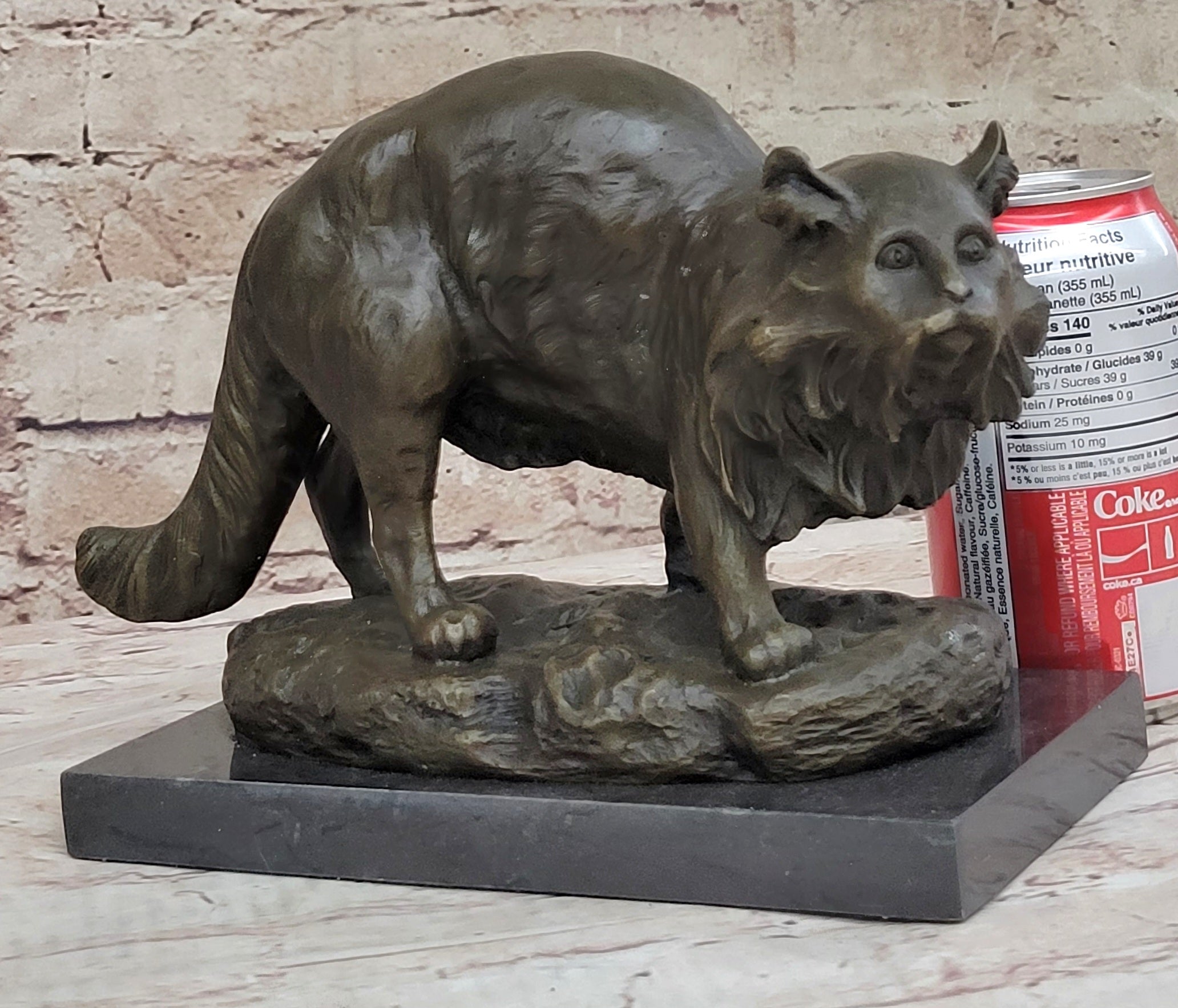 Persian Cat by Charles Emile Jonchery Bronze 7" x 9.5"