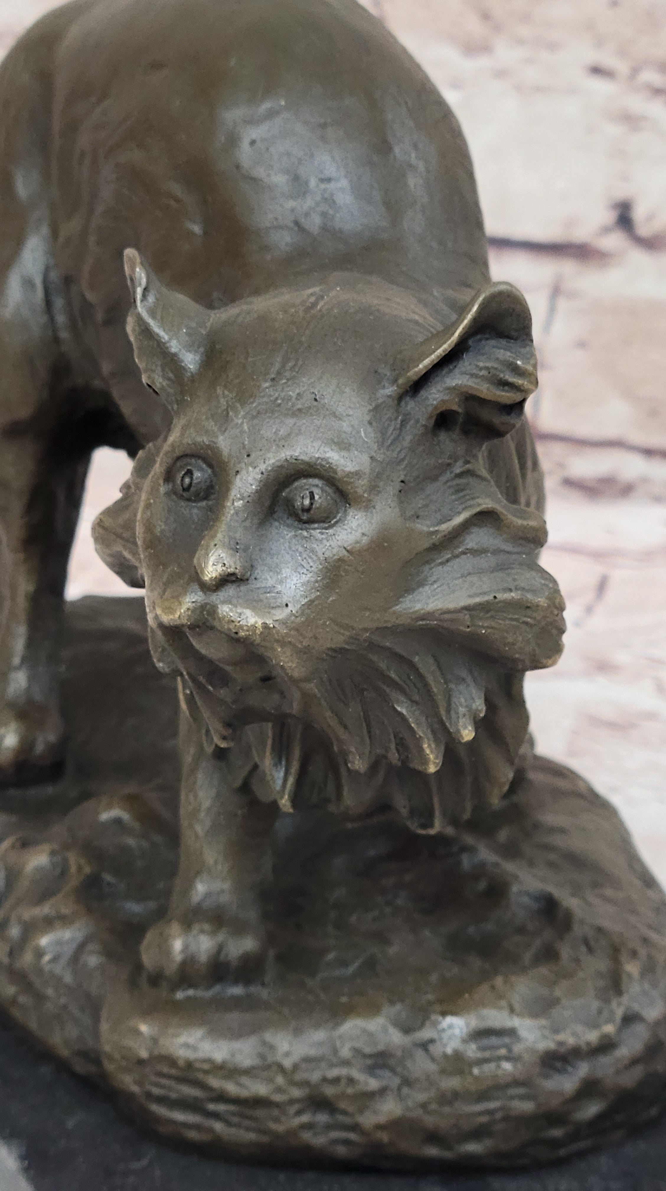 Persian Cat by Charles Emile Jonchery Bronze 7" x 9.5"