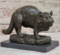 Persian Cat by Charles Emile Jonchery Bronze 7" x 9.5"