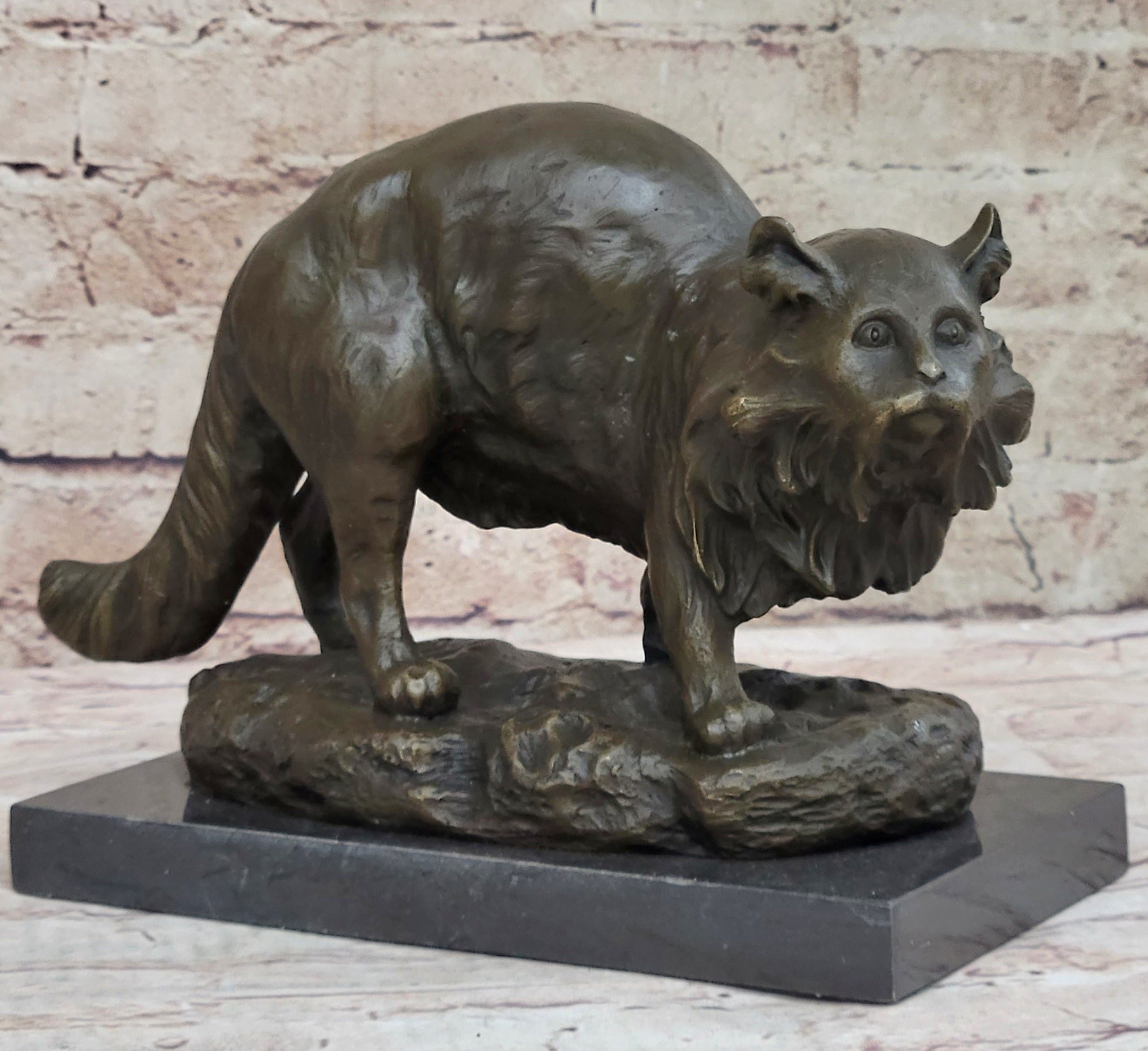 Persian Cat by Charles Emile Jonchery Bronze 7" x 9.5"