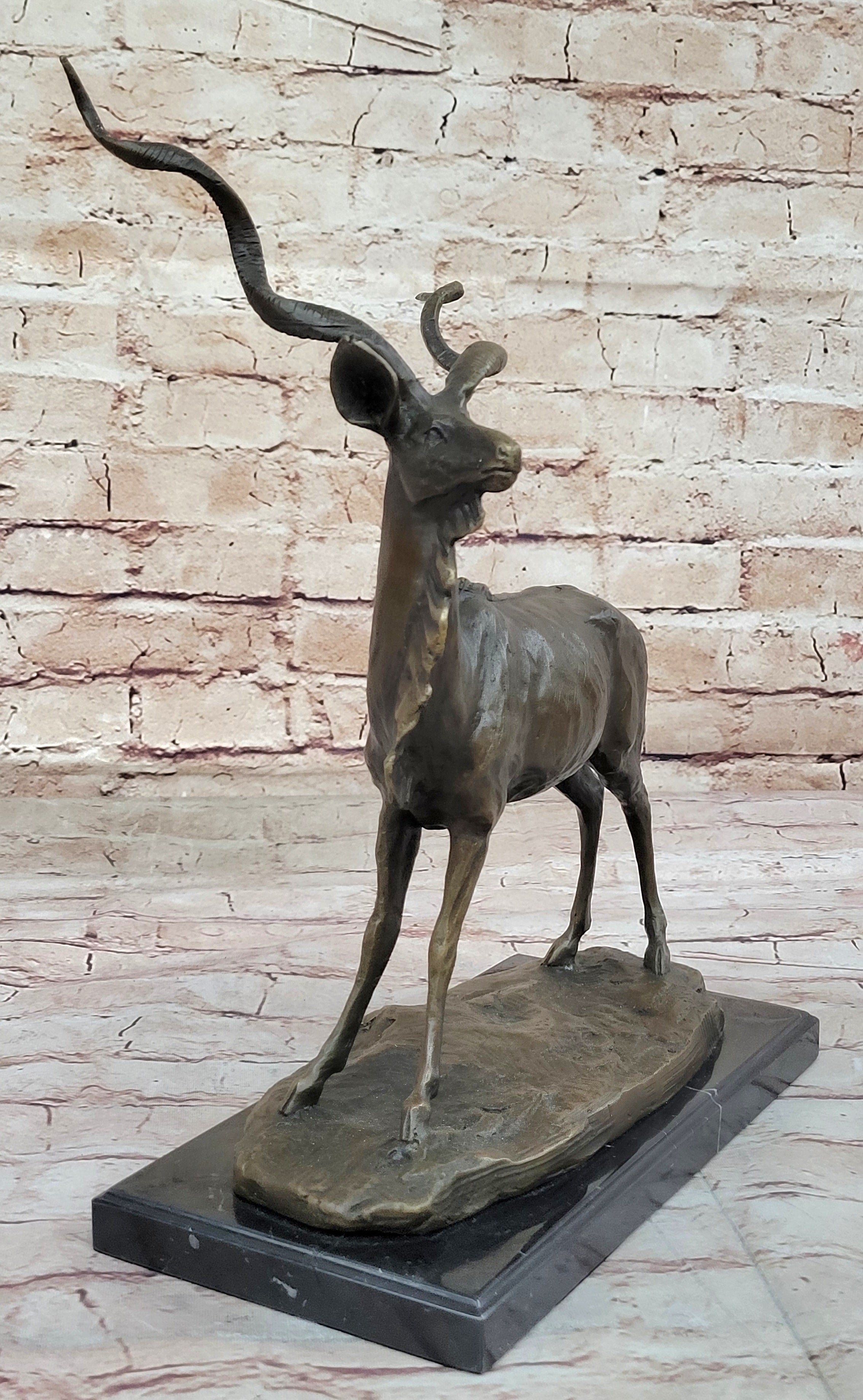 Antelope Kudu Gazelle African Safari Bronze Sculpture