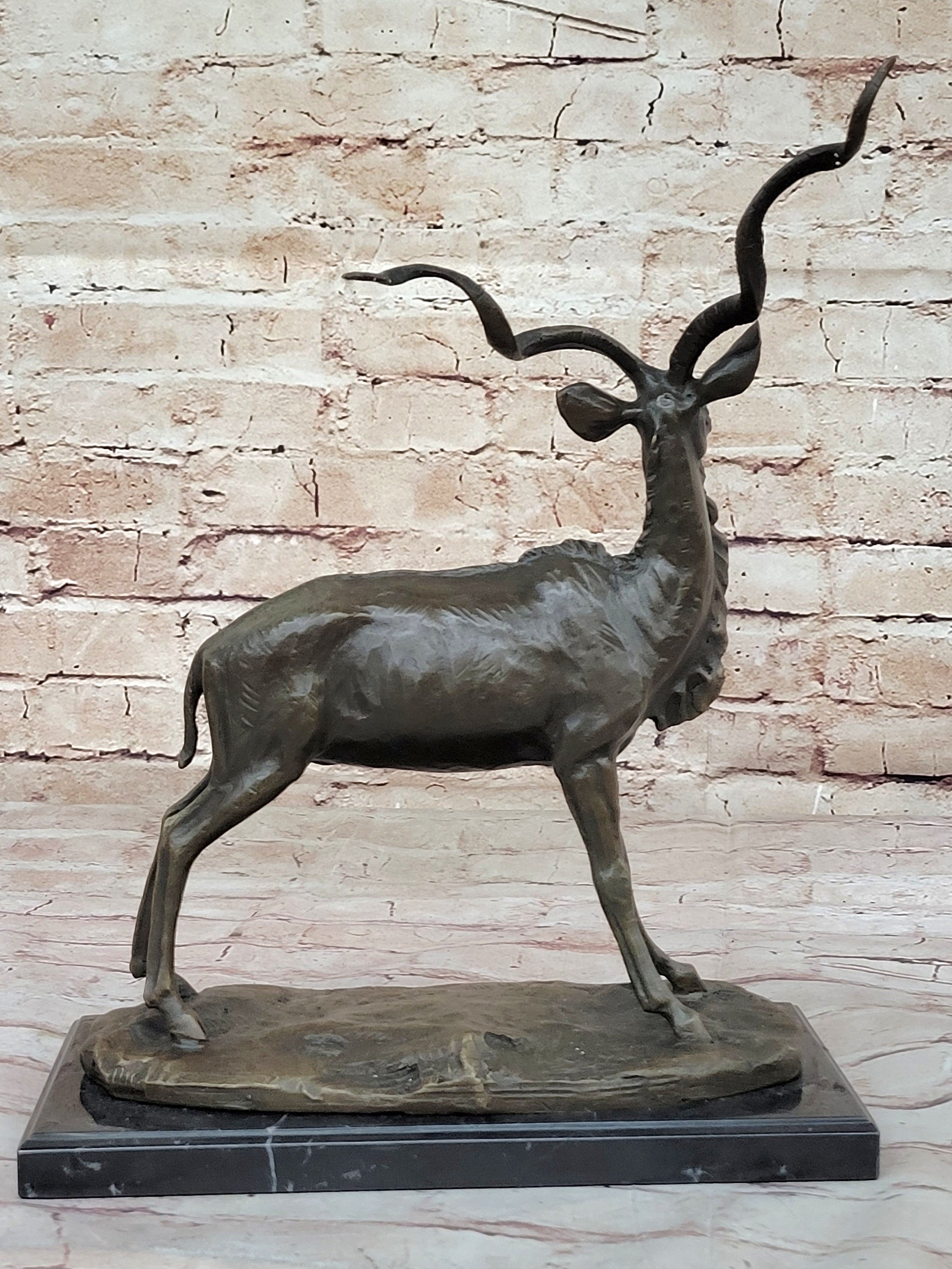 Antelope Kudu Gazelle African Safari Bronze Sculpture