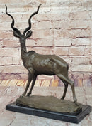 Kudu Antelope Gazelle Bronze Sculpture on Marble Base