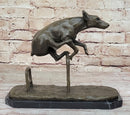 Dog Jumping Hurdle Bronze Sculpture Competition Trophy Art
