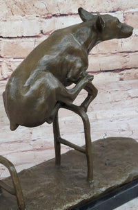 Dog Jumping Hurdle Bronze Sculpture Competition Trophy Art