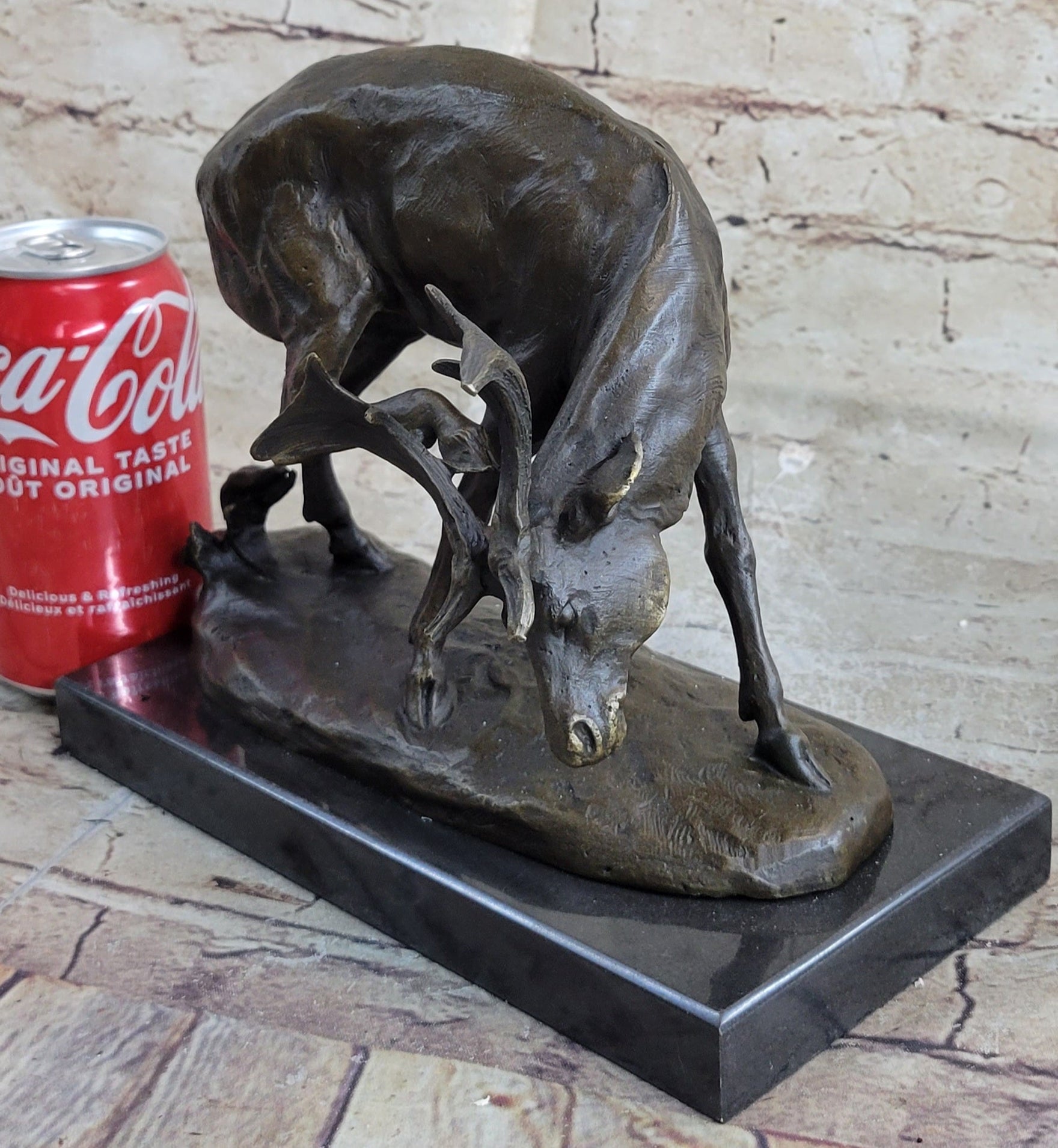 Buck Deer Elk Stag Wildlife Art Bronze Marble