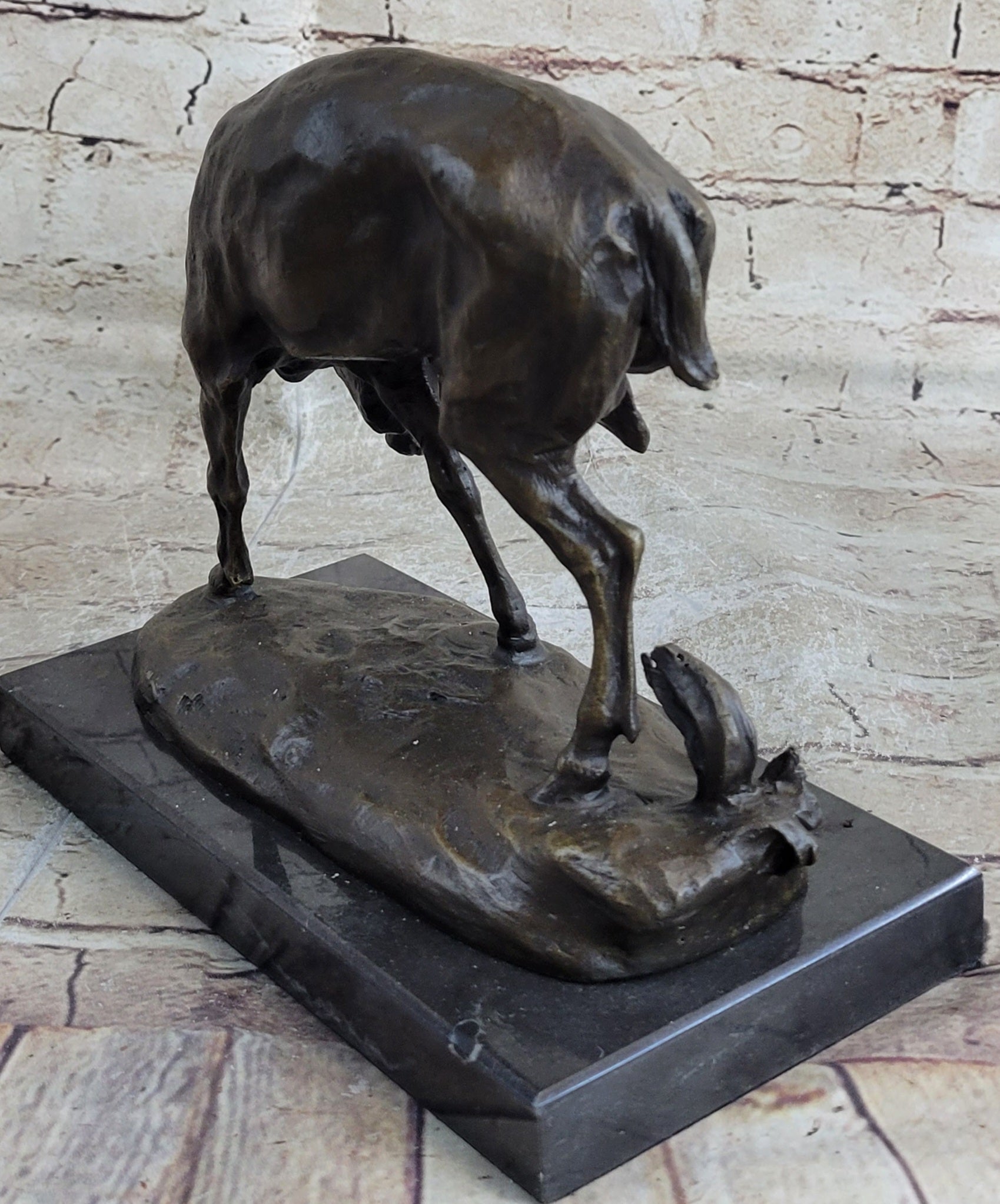 Buck Deer Elk Stag Wildlife Art Bronze Marble