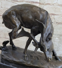 Buck Deer Elk Stag Wildlife Art Bronze Marble