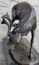 Buck Deer Elk Stag Wildlife Art Bronze Marble