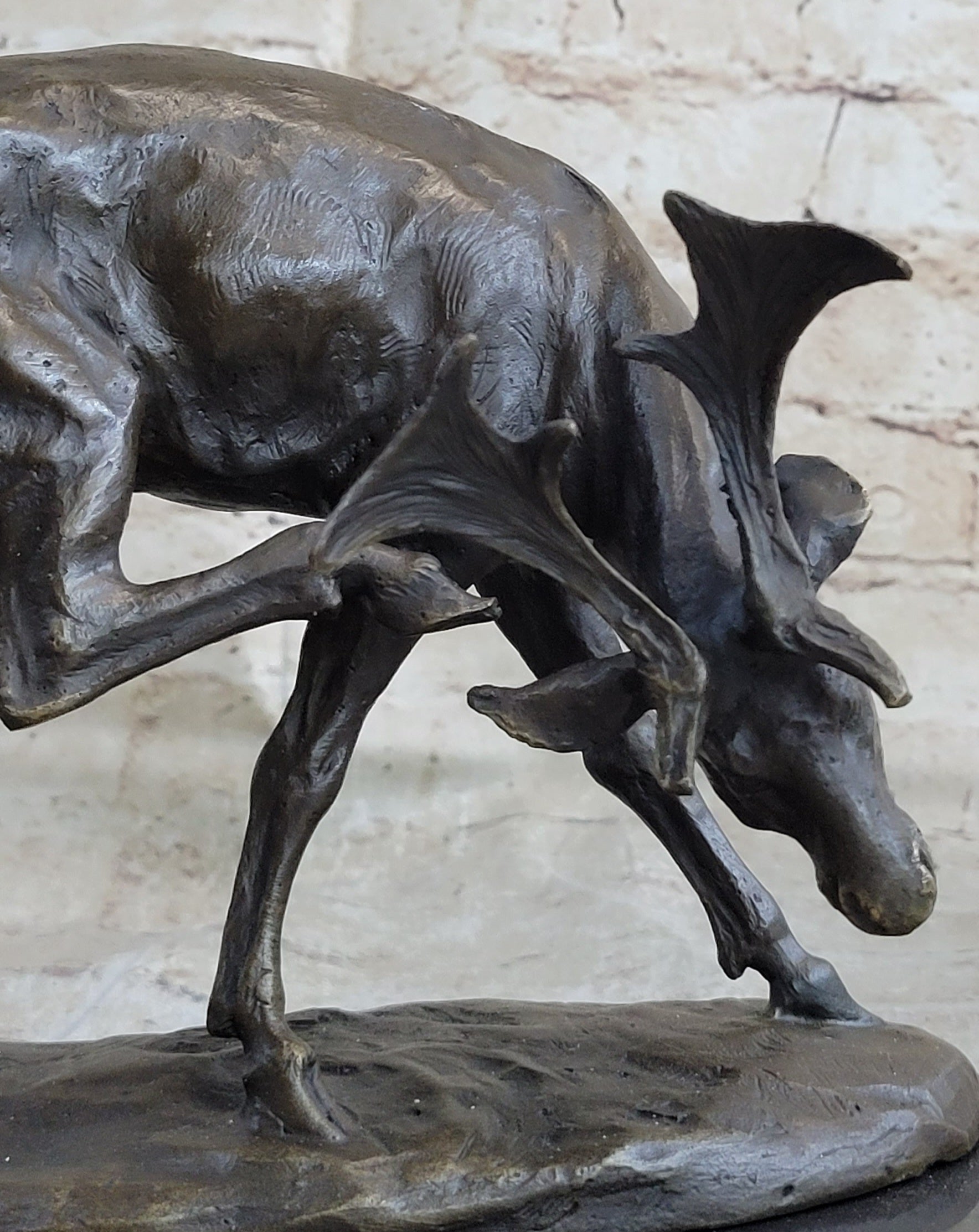 Buck Deer Elk Stag Wildlife Art Bronze Marble