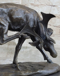 Buck Deer Elk Stag Wildlife Art Bronze Marble