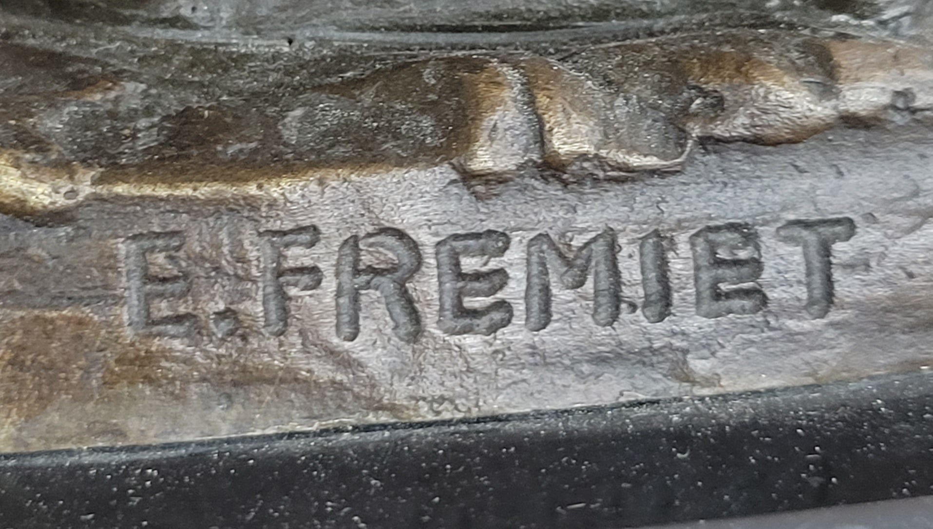 Emmanuel Fremiet Bronze Greyhound Dog Sculpture on Marble Base
