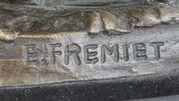 Emmanuel Fremiet Bronze Greyhound Dog Sculpture on Marble Base