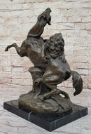 Lion Attacking Horse - Bronze Sculpture by Antoine Barye