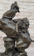 Lion Attacking Horse - Bronze Sculpture by Antoine Barye