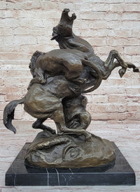 Lion Attacking Horse - Bronze Sculpture by Antoine Barye