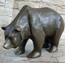 Bronze Sculpture Black Grizzly Bear Mother with Cubs