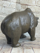 Bronze Sculpture Black Grizzly Bear Mother with Cubs