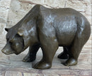 Bronze Sculpture Black Grizzly Bear Mother with Cubs