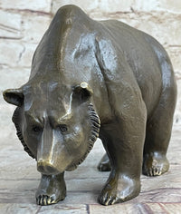 Bronze Sculpture Black Grizzly Bear Mother with Cubs