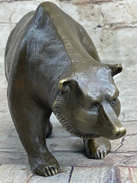 Bronze Sculpture Black Grizzly Bear Mother with Cubs