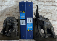 Bronze Elephant Bookends Sculpture Art