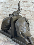Bronze Elephant Bookends Sculpture Art