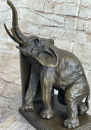 Bronze Elephant Bookends Sculpture Art