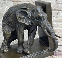 Bronze Elephant Bookends Sculpture Art