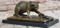Cat playing with a butterfly by Miguel Fernando Lopez (Milo) Bronze Sculpture