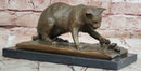 Cat playing with a butterfly by Miguel Fernando Lopez (Milo) Bronze Sculpture