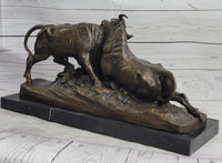 Large Clesinger Fighting Bulls Bronze Sculpture