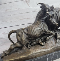 Large Clesinger Fighting Bulls Bronze Sculpture