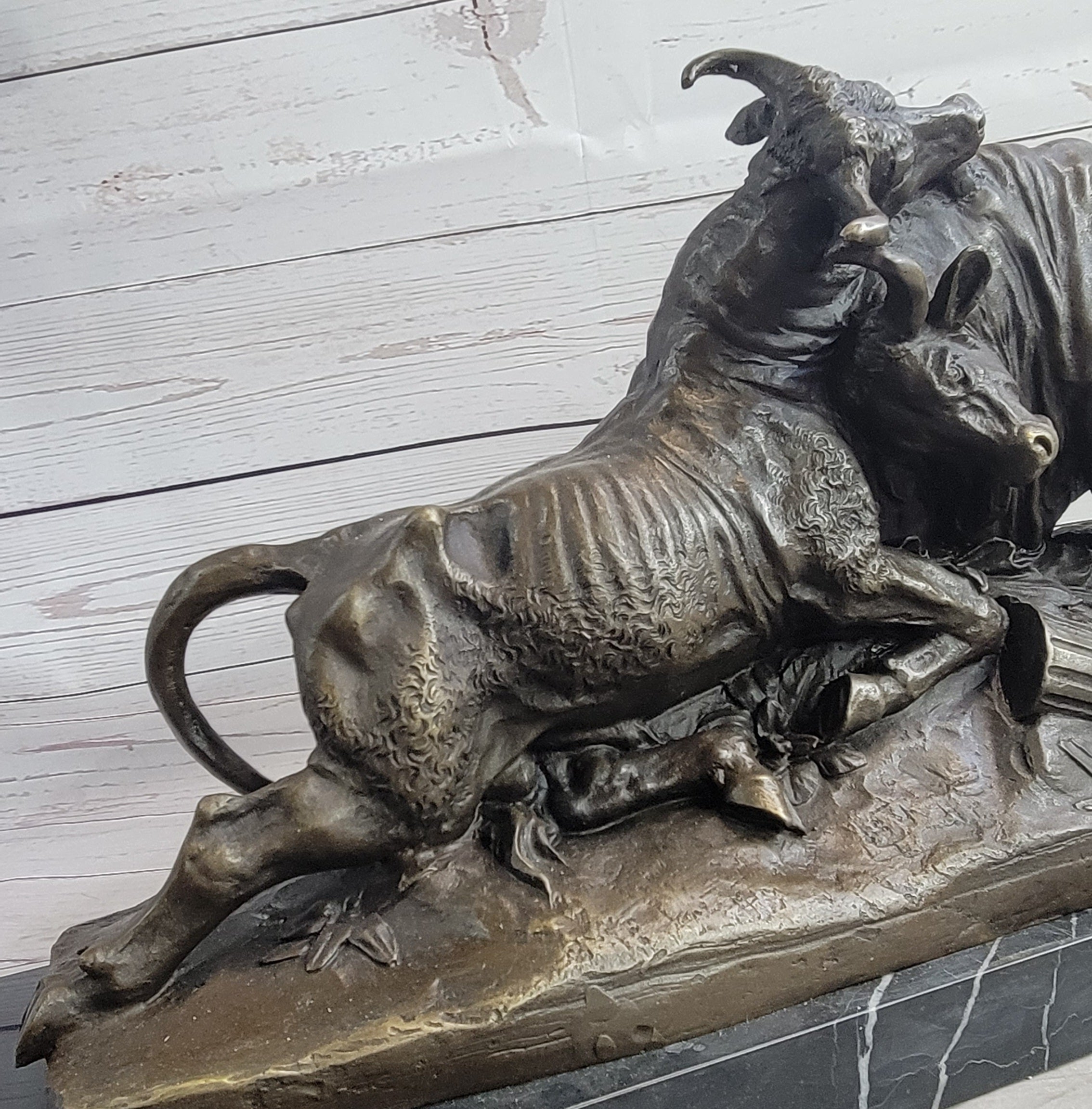 Large Clesinger Fighting Bulls Bronze Sculpture