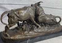 Large Clesinger Fighting Bulls Bronze Sculpture
