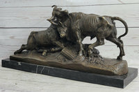 Large Clesinger Fighting Bulls Bronze Sculpture