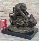 Bronze Sculpture of Gorilla vs. Lion by Clovis Edmon Masson