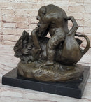 Bronze Sculpture of Gorilla vs. Lion by Clovis Edmon Masson