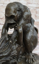 Bronze Sculpture of Gorilla vs. Lion by Clovis Edmon Masson