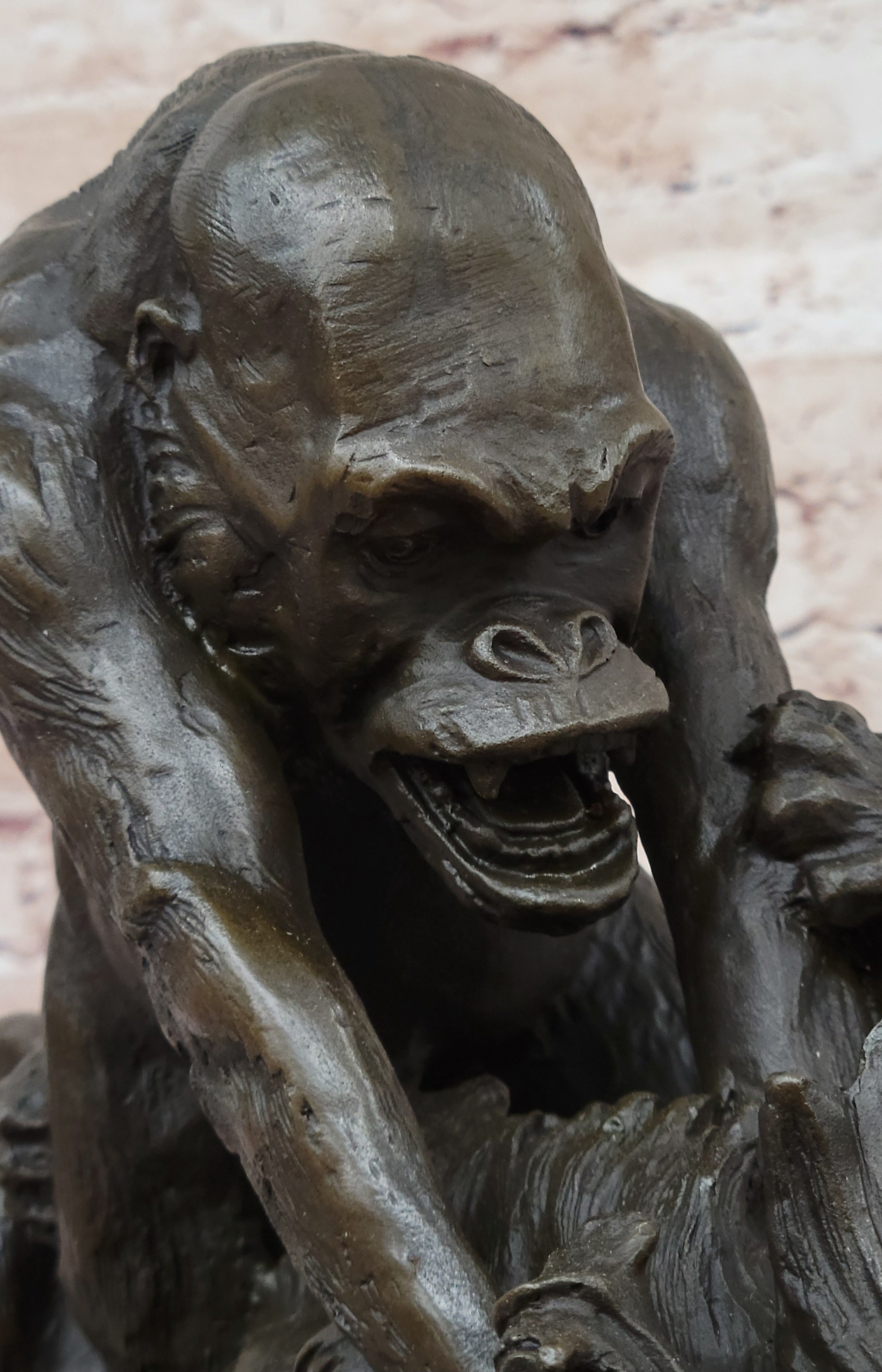 Bronze Sculpture of Gorilla vs. Lion by Clovis Edmon Masson