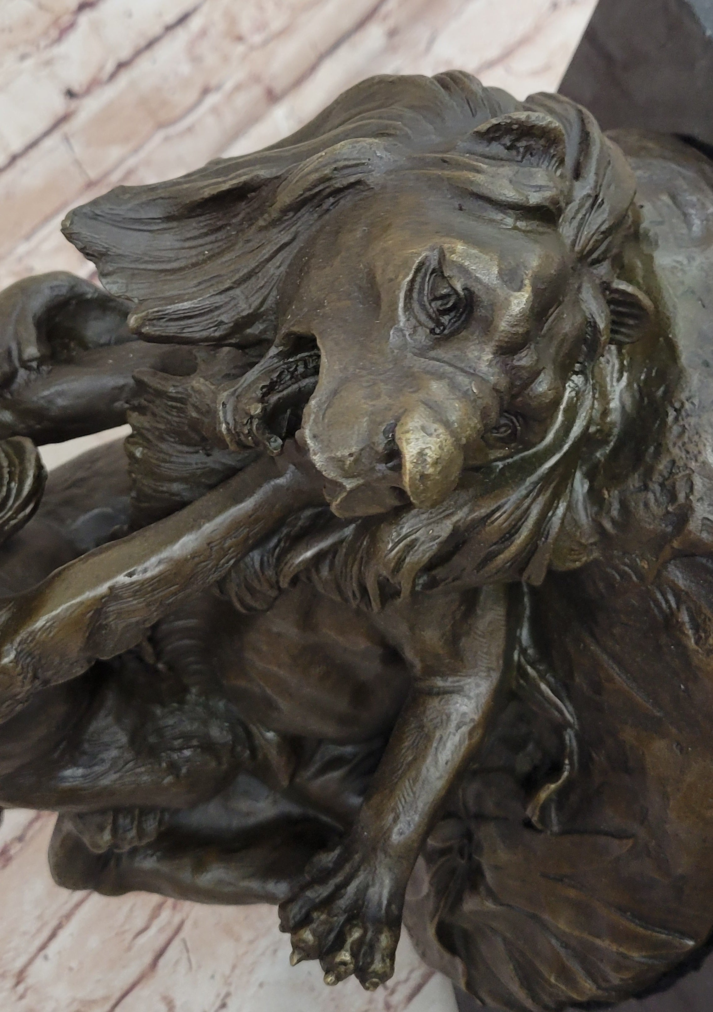 Bronze Sculpture of Gorilla vs. Lion by Clovis Edmon Masson