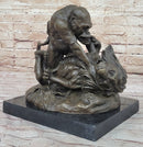 Bronze Sculpture of Gorilla vs. Lion by Clovis Edmon Masson