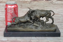 COMBAT DE TAUREAUX by Clesinger Bulls Fighting Bronze Statue Sculpture 5" x 10"
