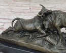 COMBAT DE TAUREAUX by Clesinger Bulls Fighting Bronze Statue Sculpture 5" x 10"