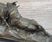 COMBAT DE TAUREAUX by Clesinger Bulls Fighting Bronze Statue Sculpture 5" x 10"